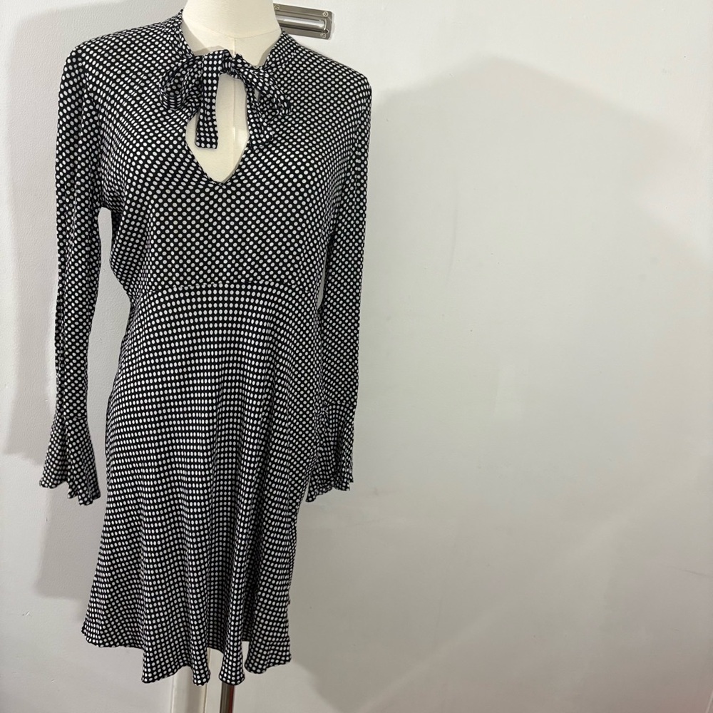 Elegant Black and White Polka Dot Dress